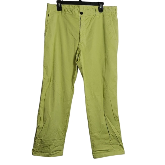 ARMANI COLLEZIONI Green Cotton Straight Leg Pants Size IT 52 US 36 US 14-16 - Picture 1 of 15
